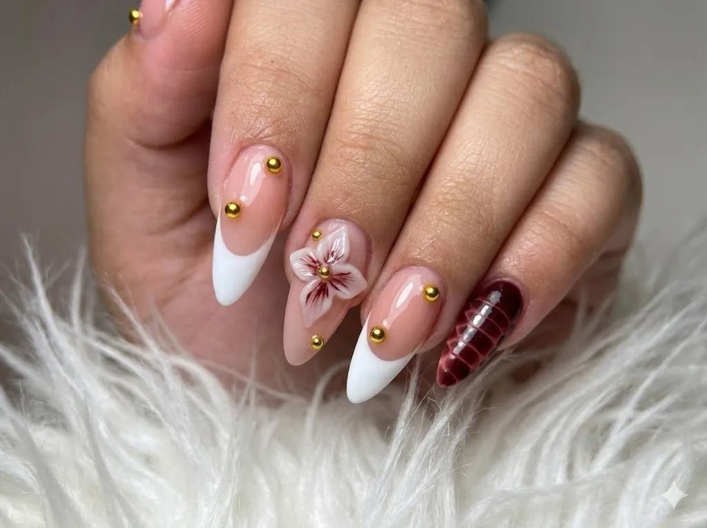 Uñas con diseño de nail art realizado en Plasma Estetic